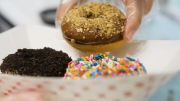 franchise for sale donut covered in chocolate sauce